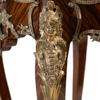 Louis XV style ormolu mounted and marquetry inlaid side table