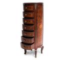 French Marquetry inlaid round 7 drawers chest (tall)
