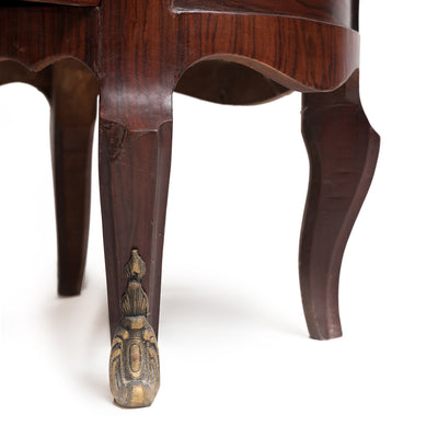 French Marquetry inlaid round 7 drawers chest (tall)