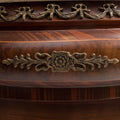Marquetry inlaid half circle drawer chest