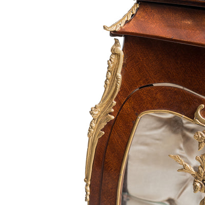 French Louis XV style bombe ormolu mounted vitrine cabinet (condensed)