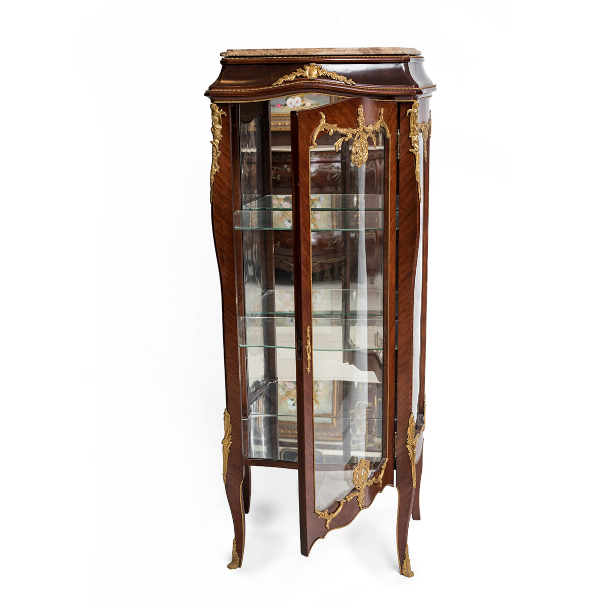 Louis XV style ormolu mounted vitrine cabinet