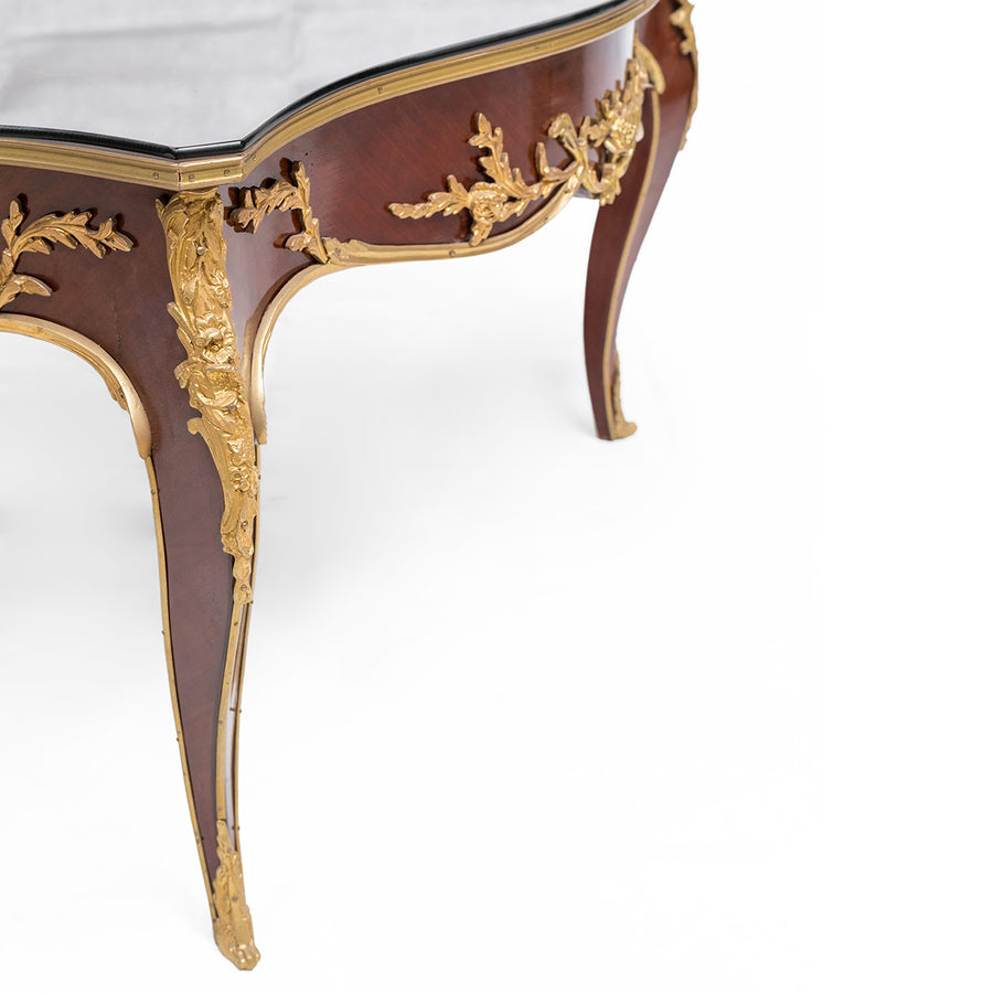Square Louis XV style ormolu mounted center table
