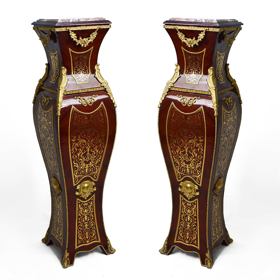 French Louis Style Boulle Pedestal (2 set)