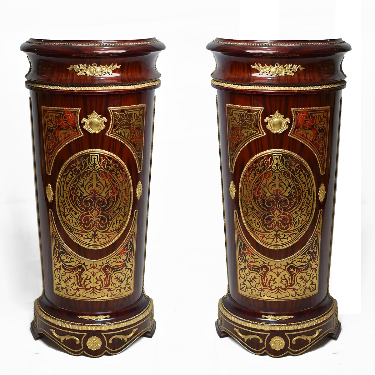 Gilded Louis XV style Boulle pedestal (2 set)