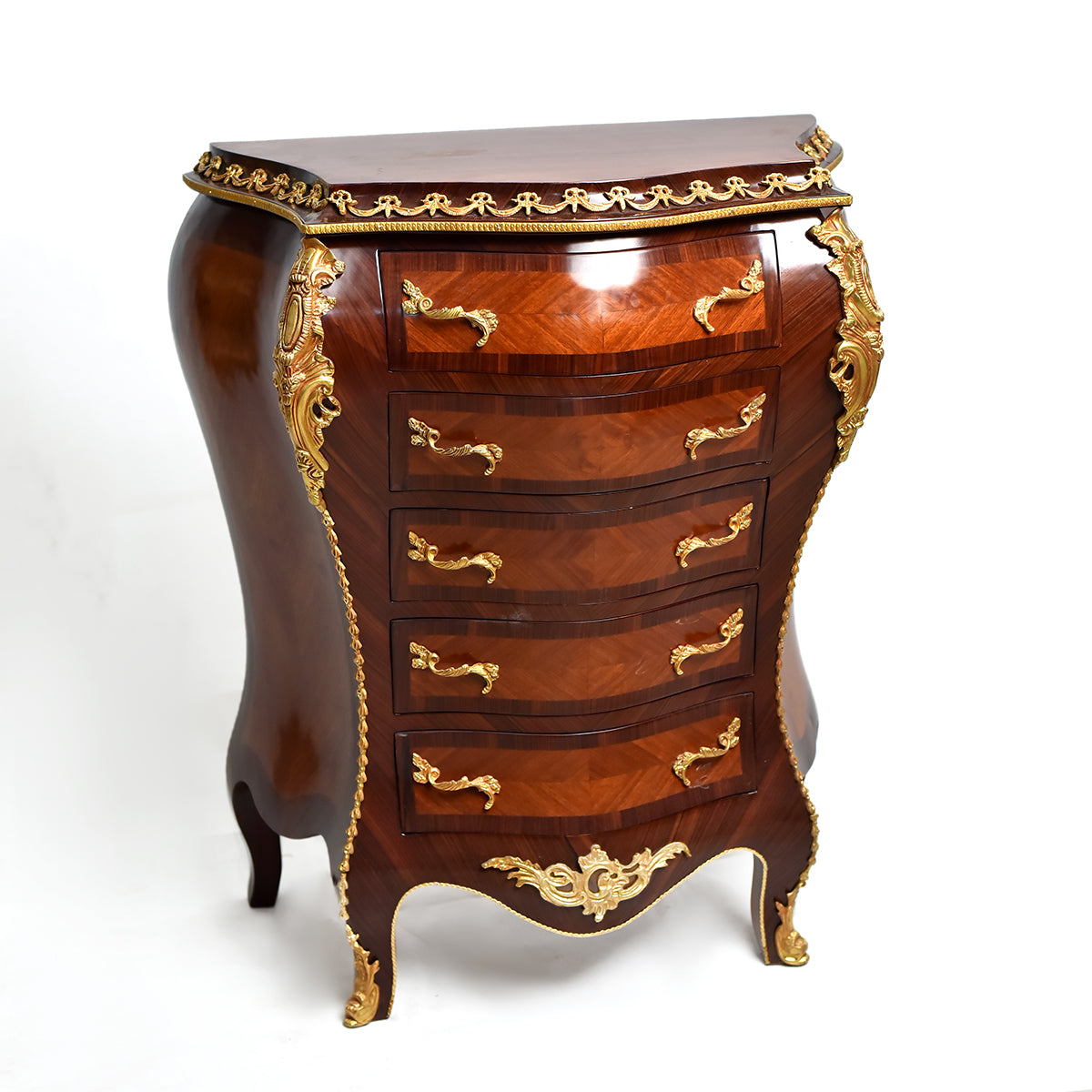 18th Century Rococo Style Bombe-Shaped drawer chest