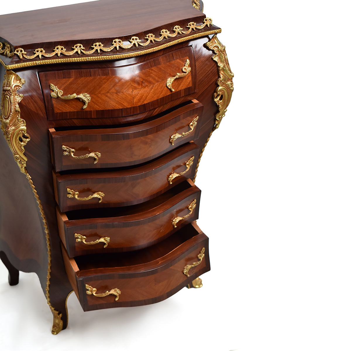 18th Century Rococo Style Bombe-Shaped drawer chest