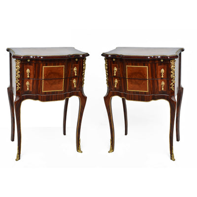 Brown French 18th century style nightstand (2 set)