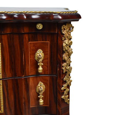 Brown French 18th century style nightstand (2 set)