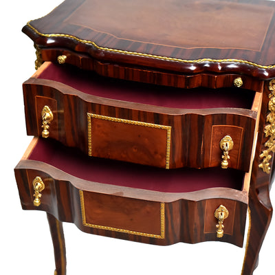 Brown French 18th century style nightstand (2 set)