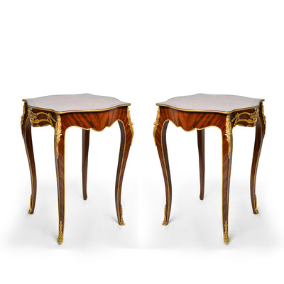 18th Century Louis XV ormolu mounted side table (2 set)