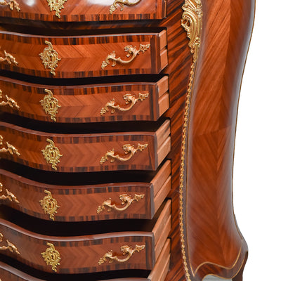French Rococo Style Bombe 7-day Dresser