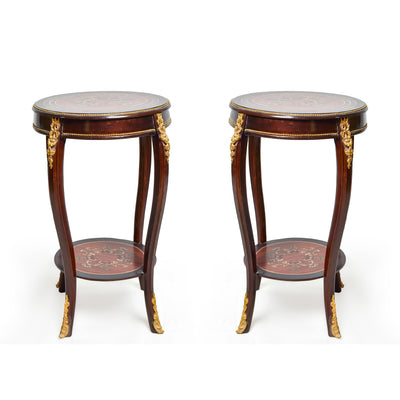 Louis XV hand-paint round table (2 set)