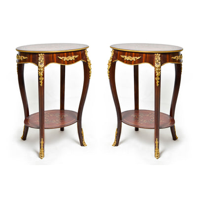 Pair of French louis XV style pedestal table (2 set)