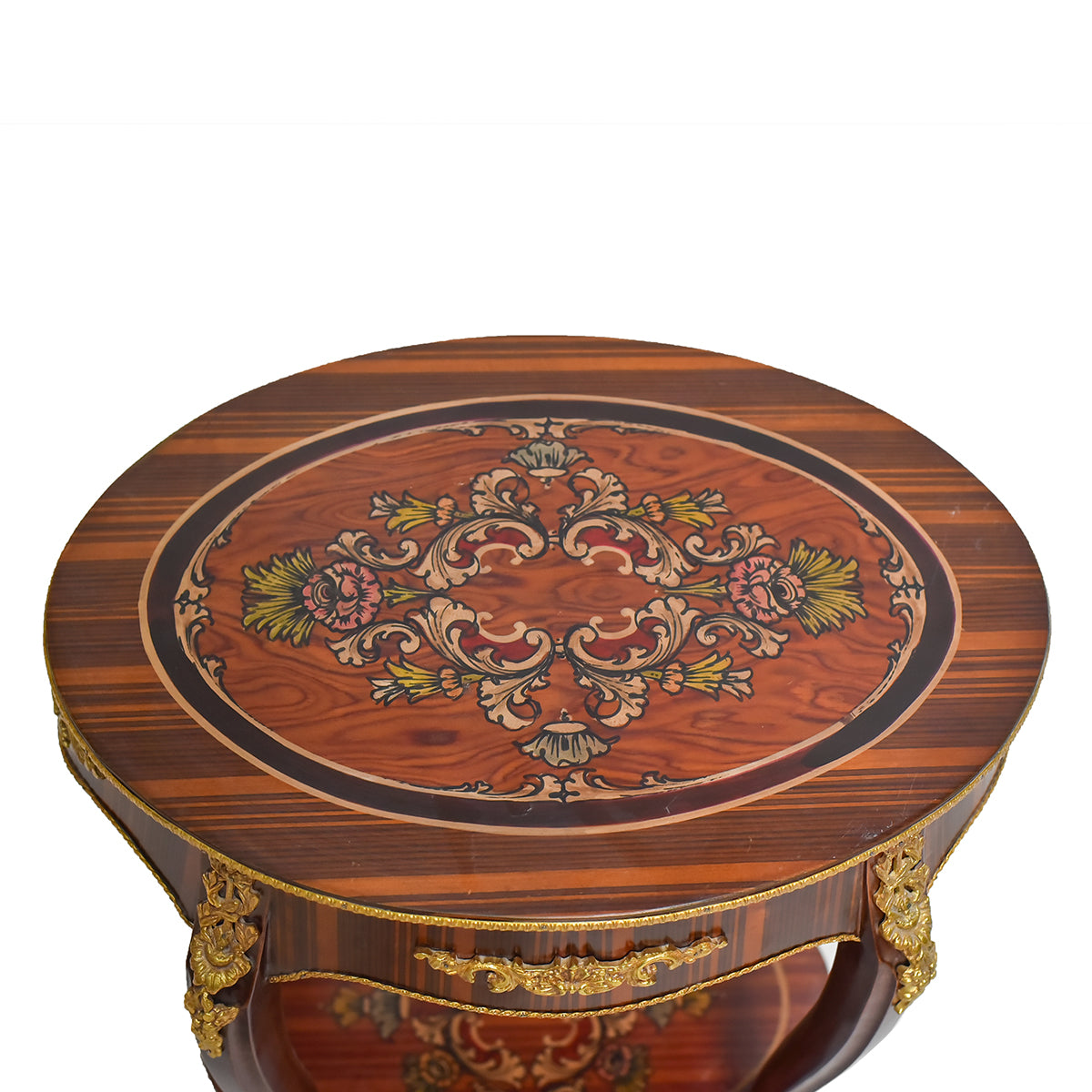 Ormolu mounted Louis XV side round table (2 set)