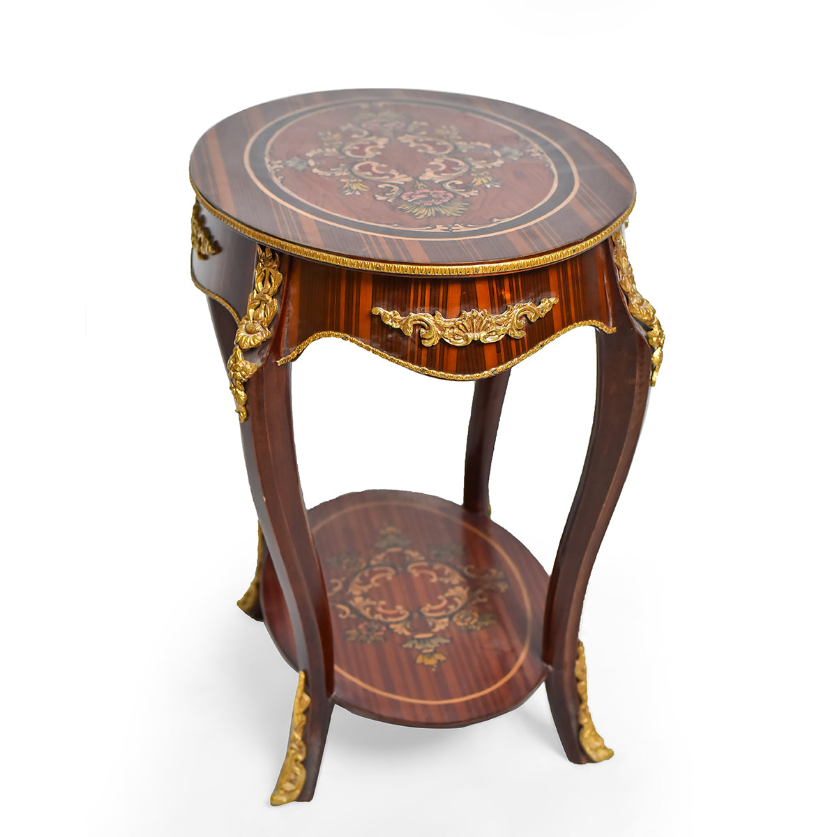 Ormolu mounted Louis XV side round table (2 set)