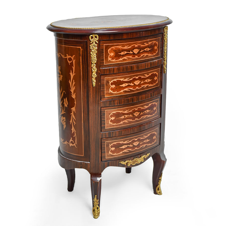 Louis xv style rounded bedside commode