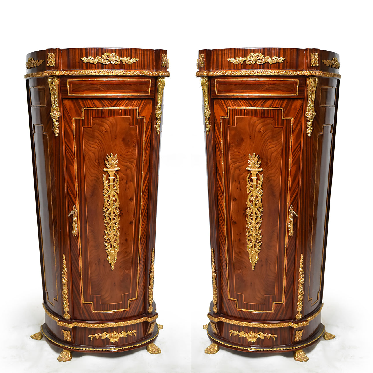 Pair of French Style Pedestal cabinet (2 set)