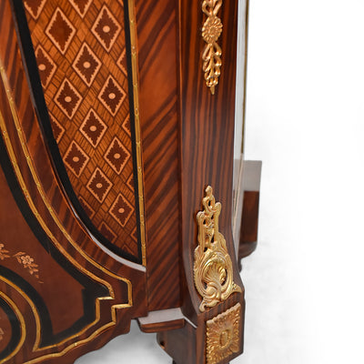 French mounted marquetry inlaid cabinet