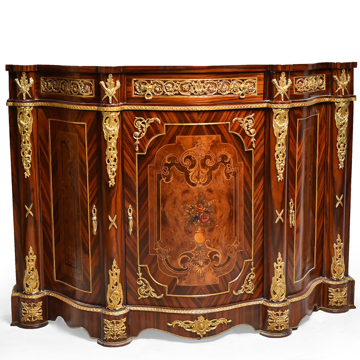 Late 1700s French gilt mounted cabinet