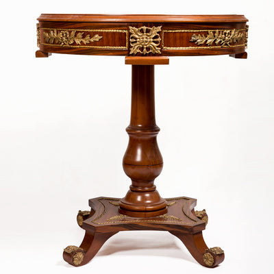 Round Glass-Top Corner Table