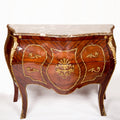 Louis XV Style Marquetry Inlaid Bombe Commode