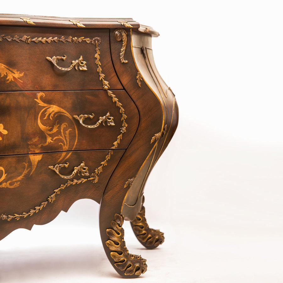Louis XV Style Chest Drawer with Crackle Top