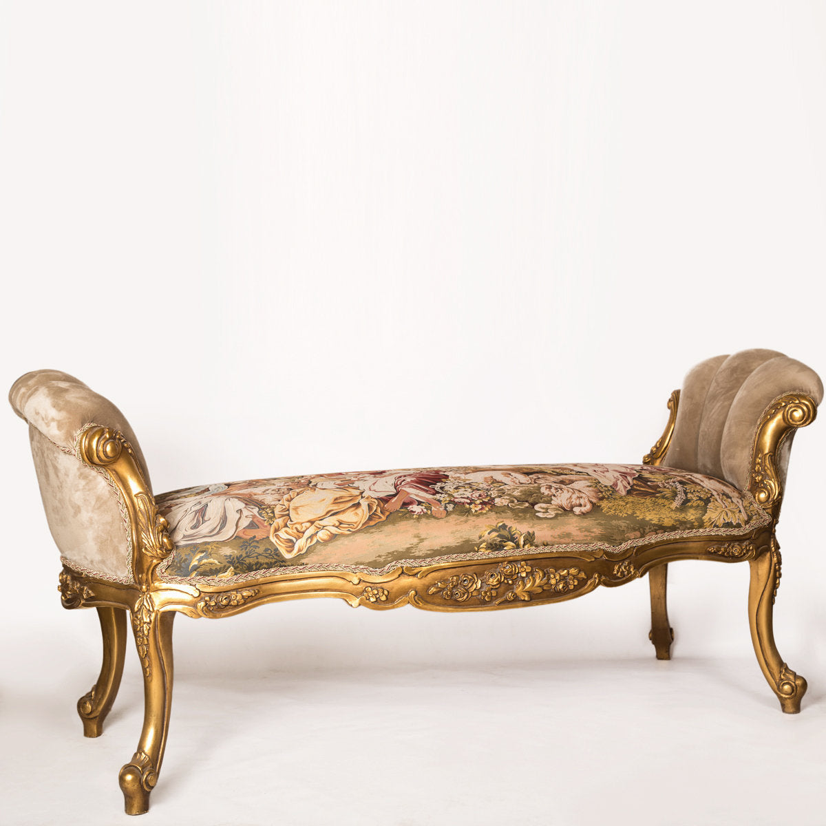 Récamier Chaise Lounge with Padded Arms
