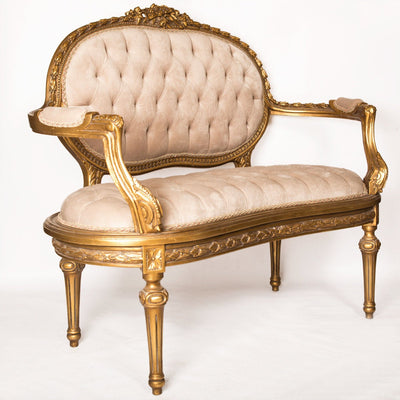 Louis XV Soft Arm Rests Couch- 2 person