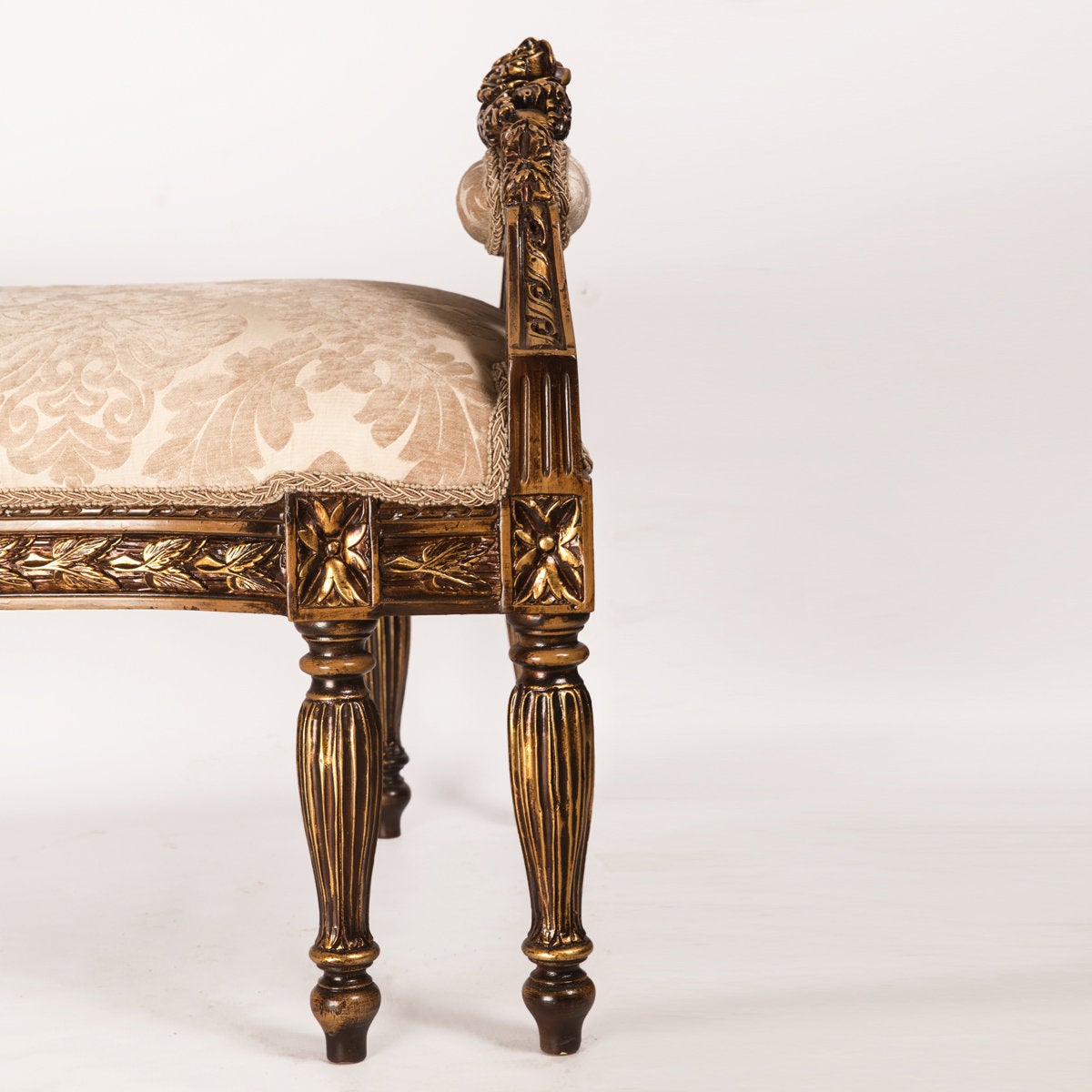 French rococo-style carved bench