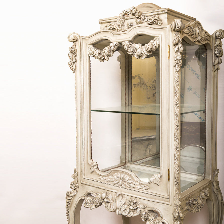 Rococo hand carved french vitrine late 19th century