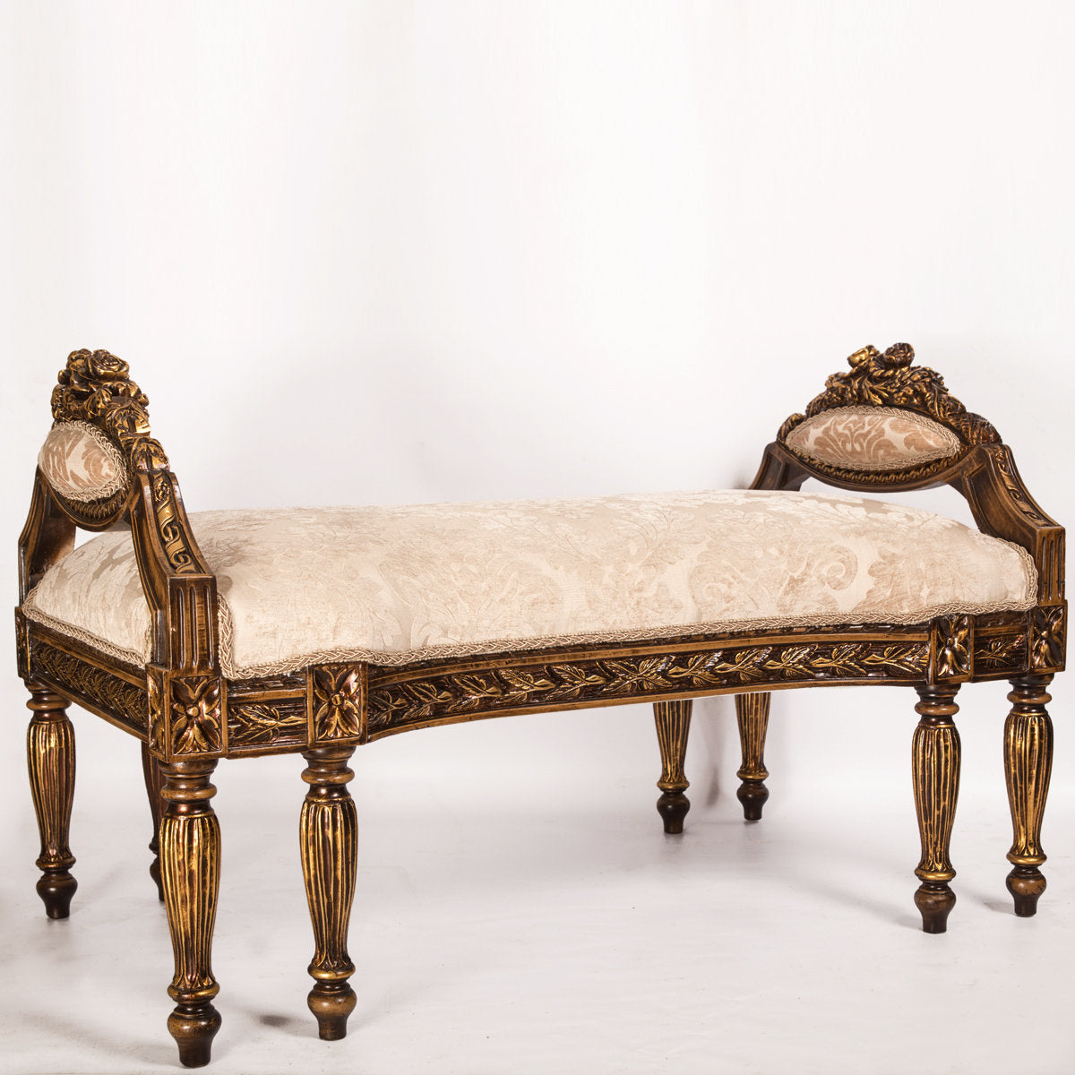 French rococo-style carved bench