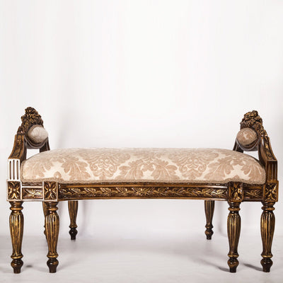 French rococo-style carved bench